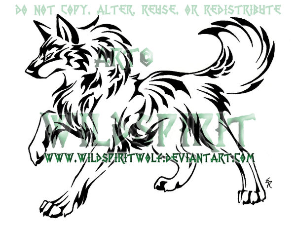 Nature Wolf Tattoo Commish by WildSpiritWolf