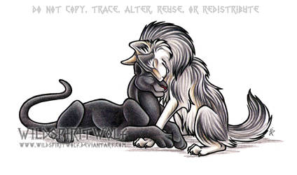 Wolf And Panther Commission by WildSpiritWolf