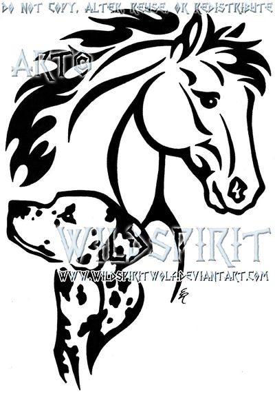 Horse And Dalmatian Tattoo by WildSpiritWolf