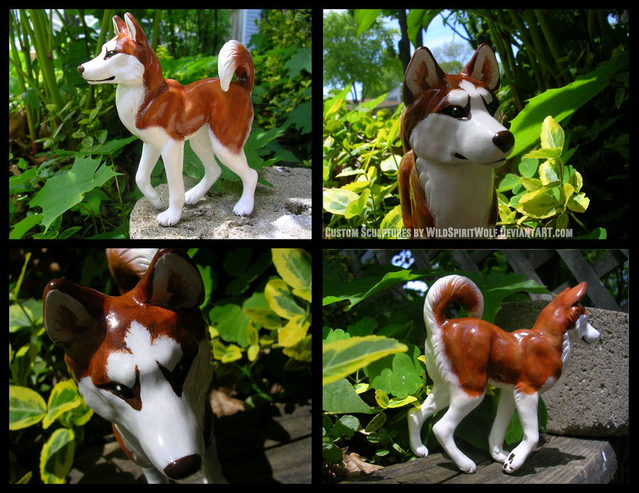 Running Red Husky Sculpture by WildSpiritWolf
