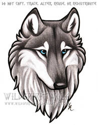 Blue Eyed Grey Wolf Bust Commission by WildSpiritWolf