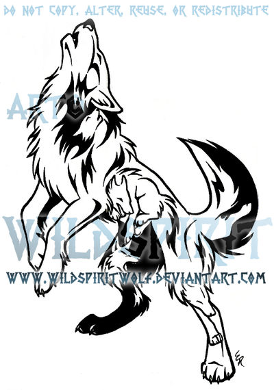 Howling Emotion Wolf Tribal Design by WildSpiritWolf