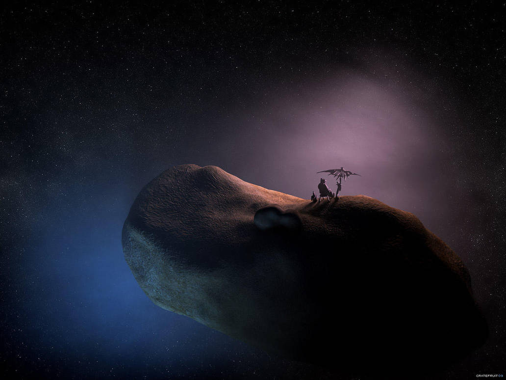 peanut on asteroid by Cratefruit