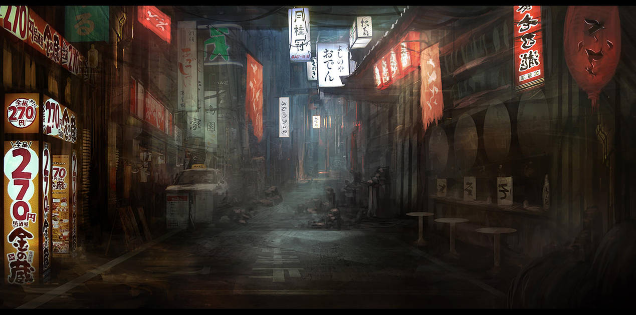 Neon Tokyo Alley by Narandel