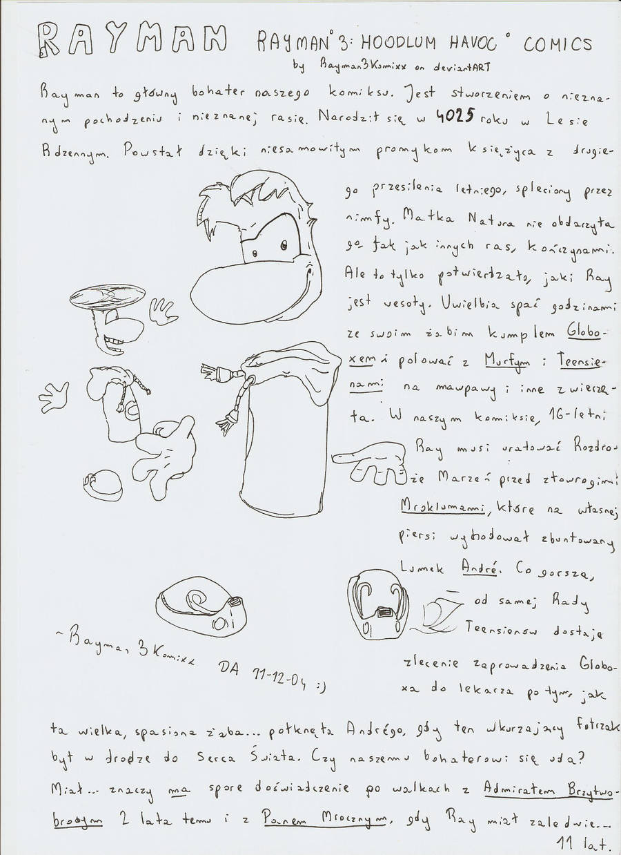 Rayman 3 HH Comics Character Data - Rayman by ...