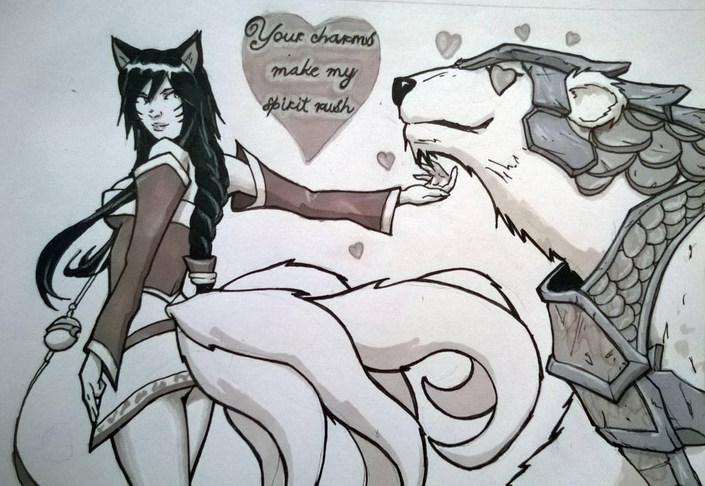 Ahri and Volibear valentines card commission by SavantGuarde