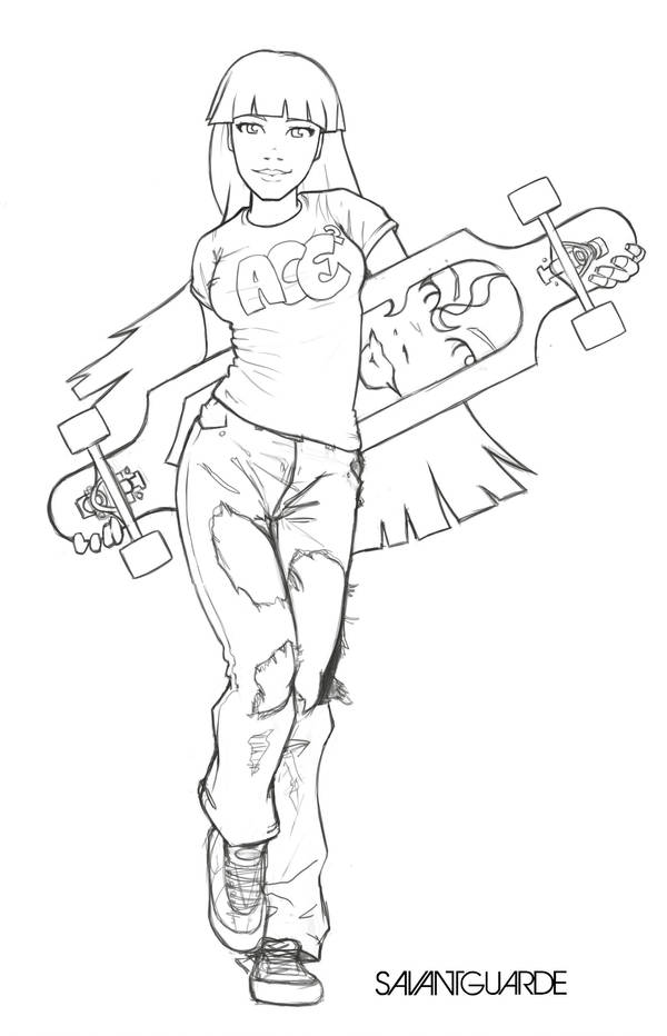 Longboard Girl by SavantGuarde