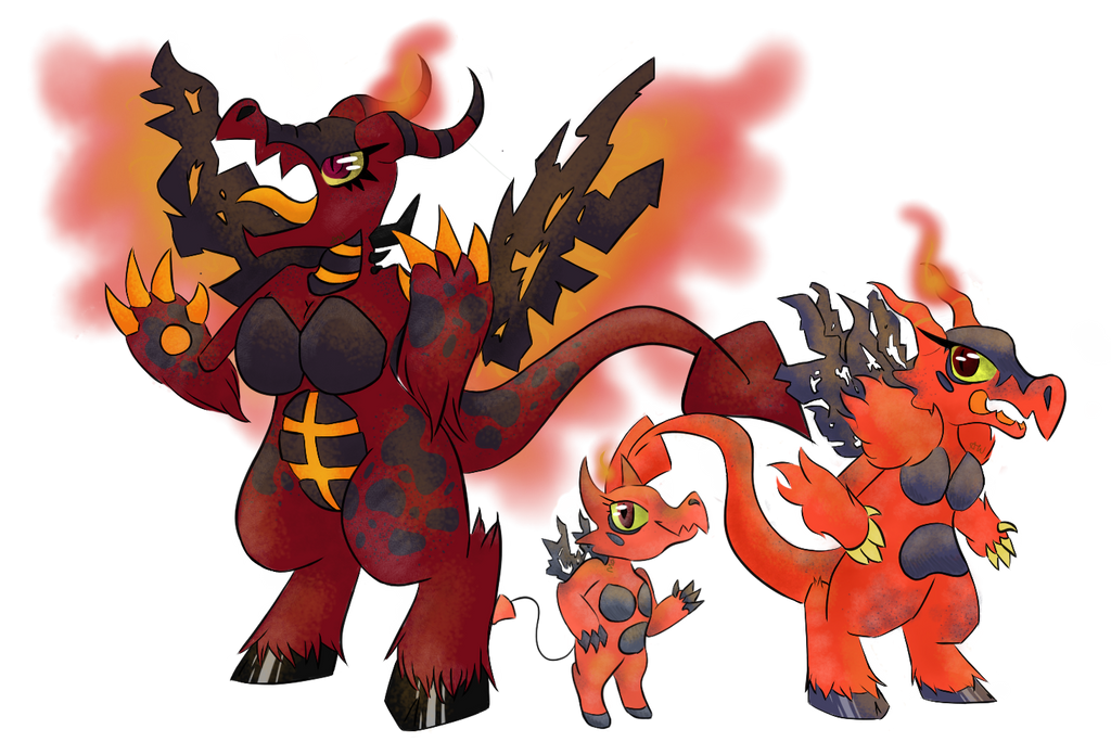 Beliaddon, Fallengel and Devimp | Pokemon Uranium by AniandherLucario