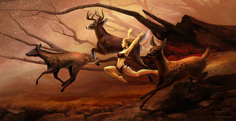Running Deers by nell-fallcard