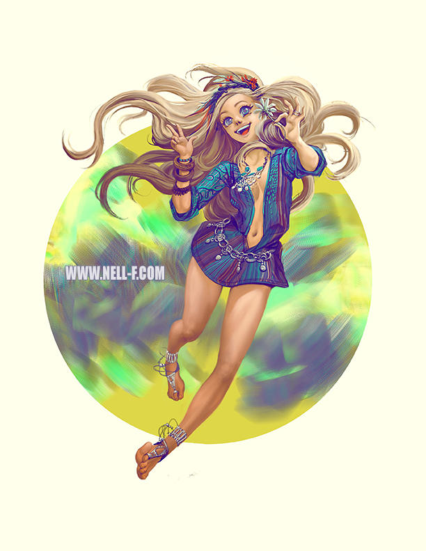 Hippie Girl by nell-fallcard