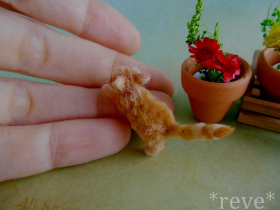 Miniature Ginger Kitten * Handmade Sculpture * by ReveMiniatures