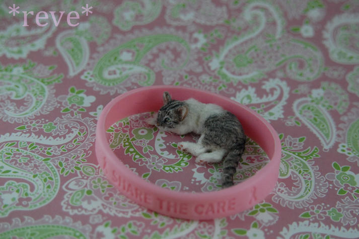 GoPink! * Handmade Miniature Cat * by ReveMiniatures