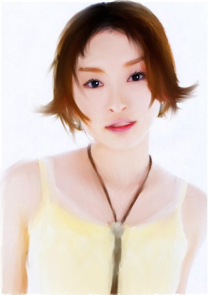 Yellow over white tank top by Kazu-sama