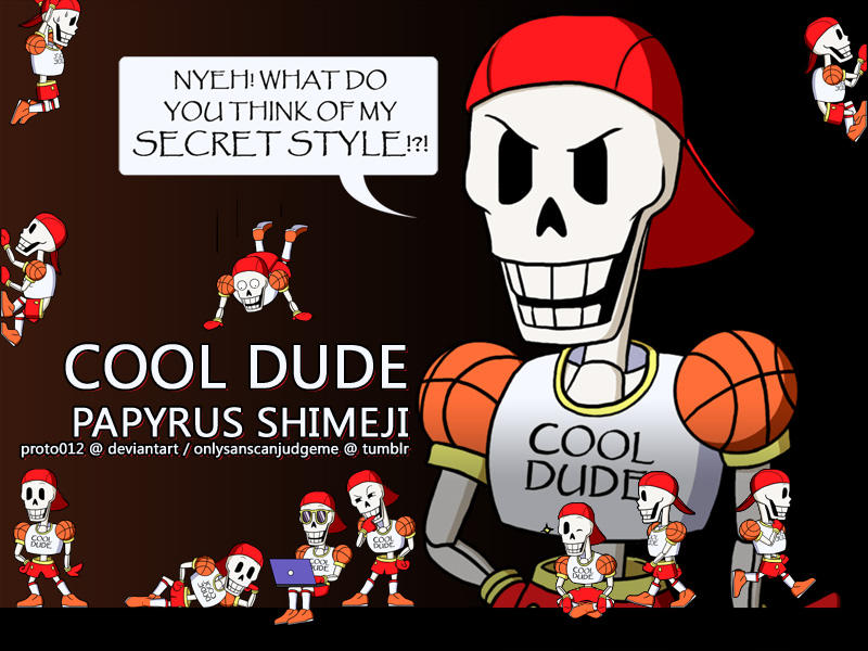 COOL DUDE Papyrus Shimeji - Downloads below! by Proto012