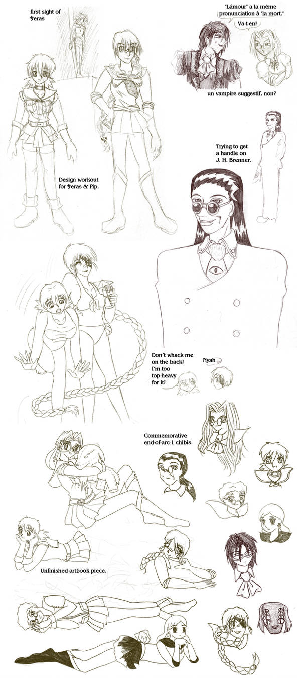 Vintage - Sailor Hellsing sketchpile by ErinPtah