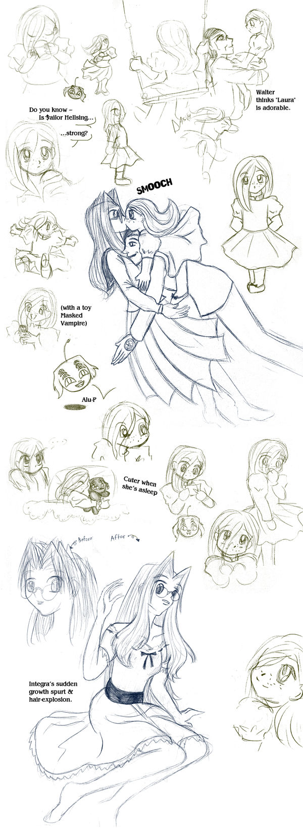 Vintage - Sailor Hellsing sketchpile II by ErinPtah