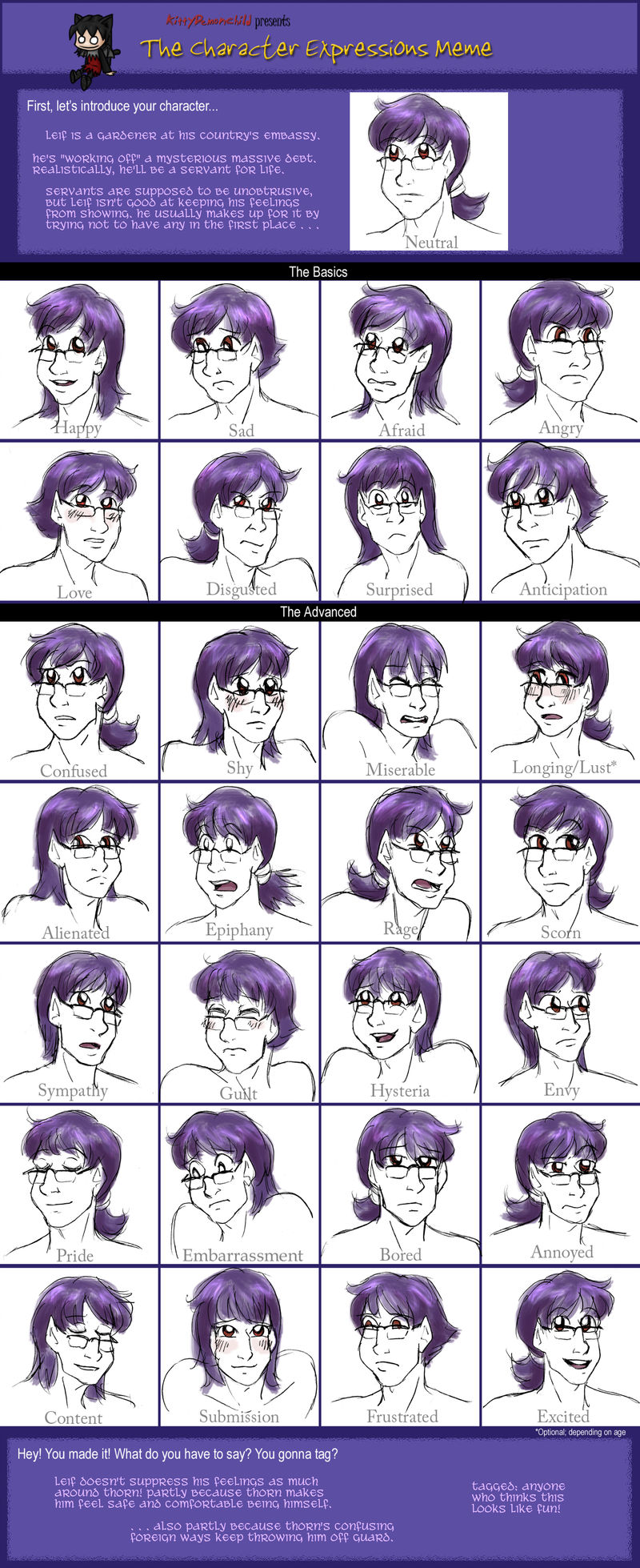 Character Expression Meme - Leif by ErinPtah