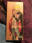 Minato and Kushina on a block by Austin-Barnitz