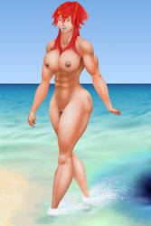 Kiva like woman in surf by MuscleWomen-Planet