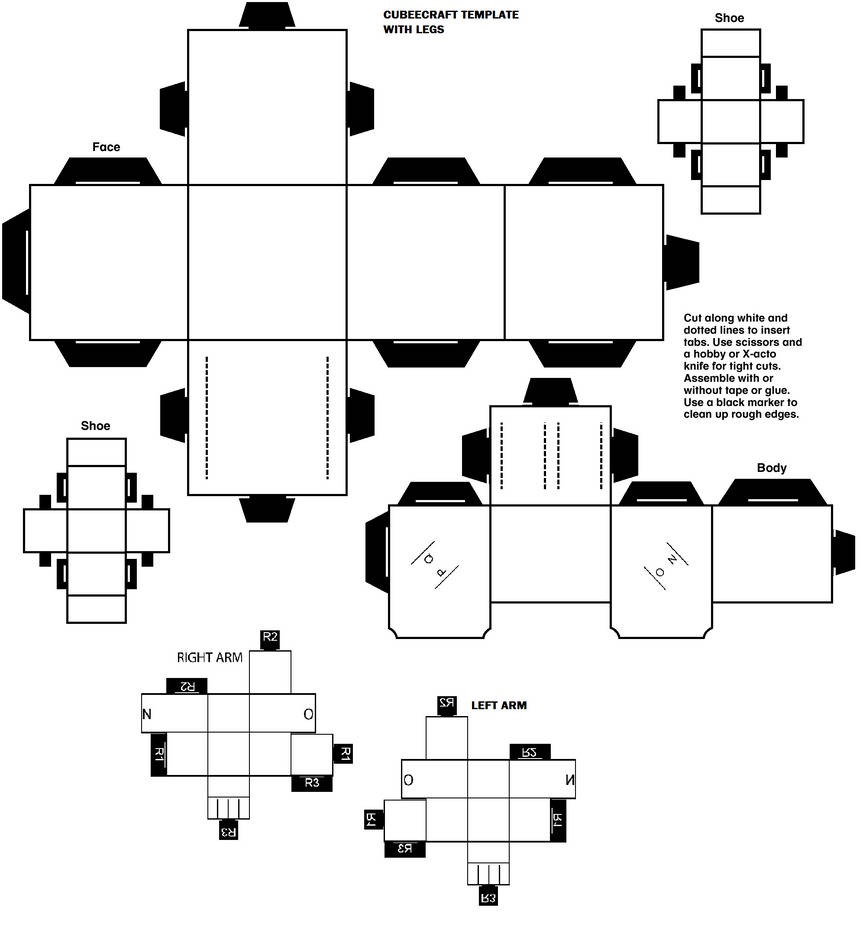 Cubeecraft Blank Template Chart Designs Cubeecraft Template Blank With Legs By Lovefistfury On Deviantart