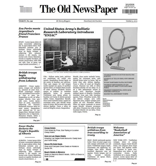 The Old NewsPaper WP theme v1 by lysergicstudio