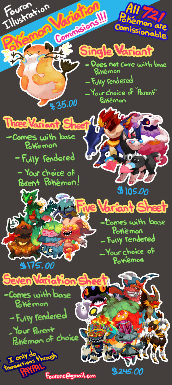 COMMISSIONS OPEN Pokemon Variants By Procon 8 On DeviantArt