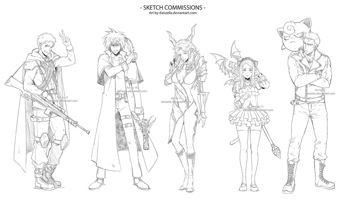 sketch commissions by danzzila sketch commissions by danzzila