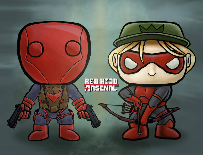 Red Hood and Arsenal Funko POP Concepts (iPad Pro) by Blamrob