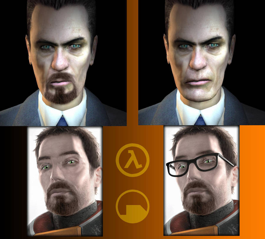 Gordon Freeman Gman Comparison by EspionageDB7