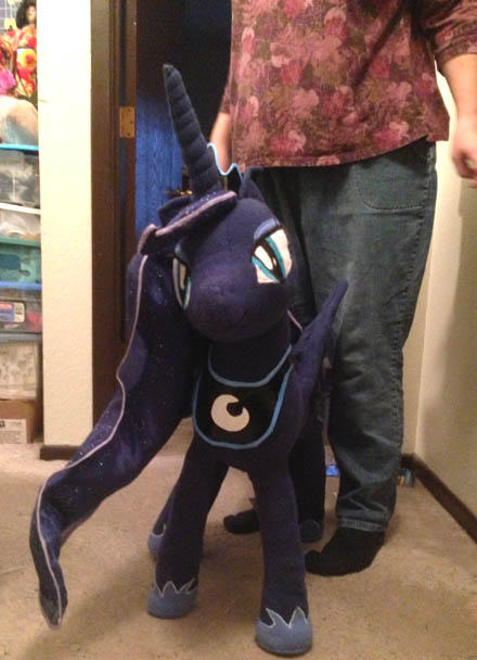 MLP Luna Plushie Pic Sense of Scale 01 by AmethystArmor