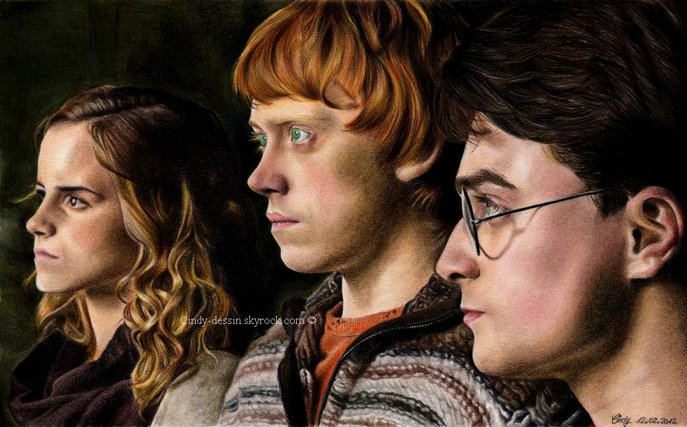 ''The Harry Potter trio'' by cindy-drawings