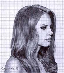 Lana Del Rey (ballpoint pen) by cindy-drawings