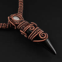Black Agate Claw and Copper Necklace by Gailavira