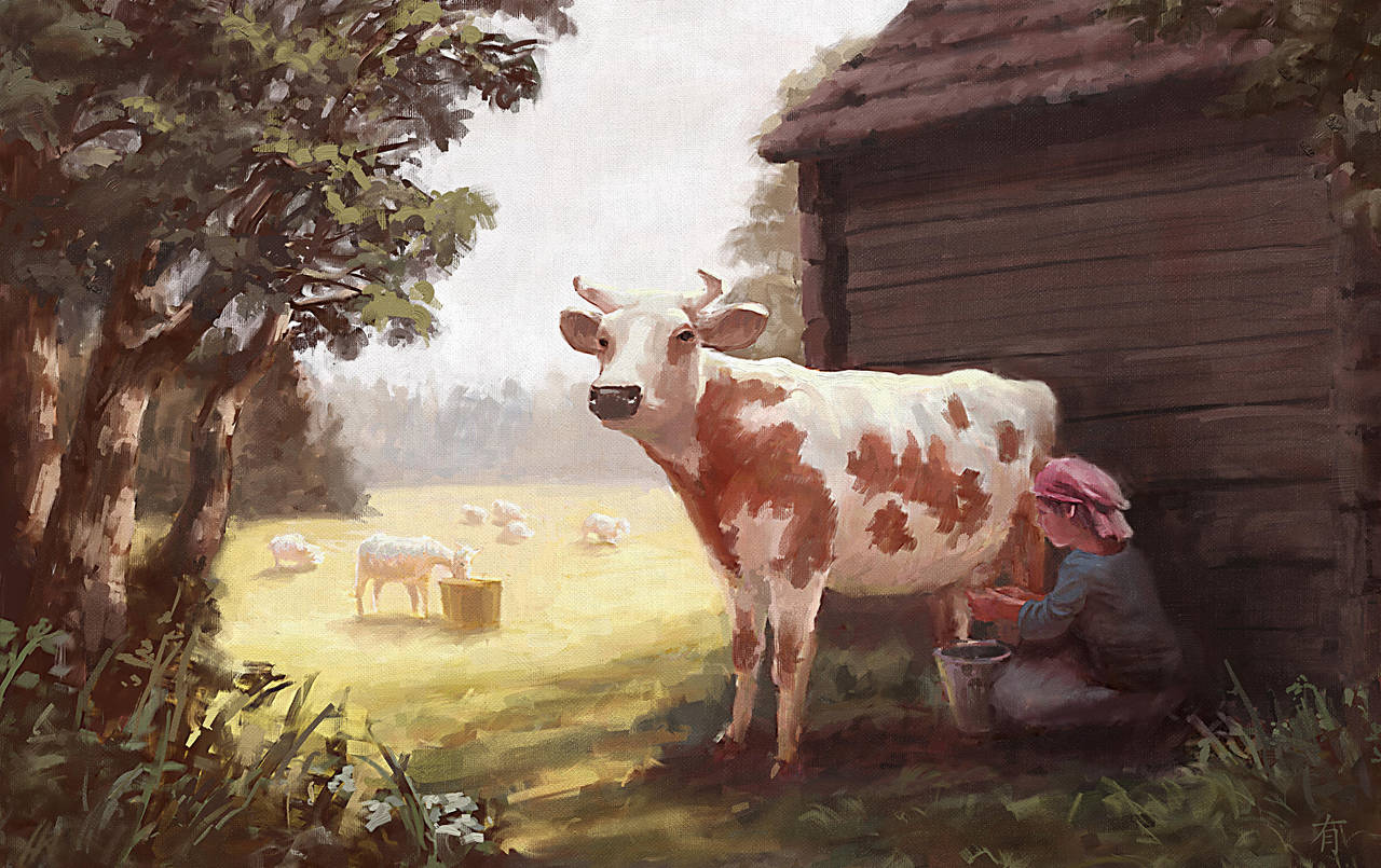 Milking Time by arisuonpaa