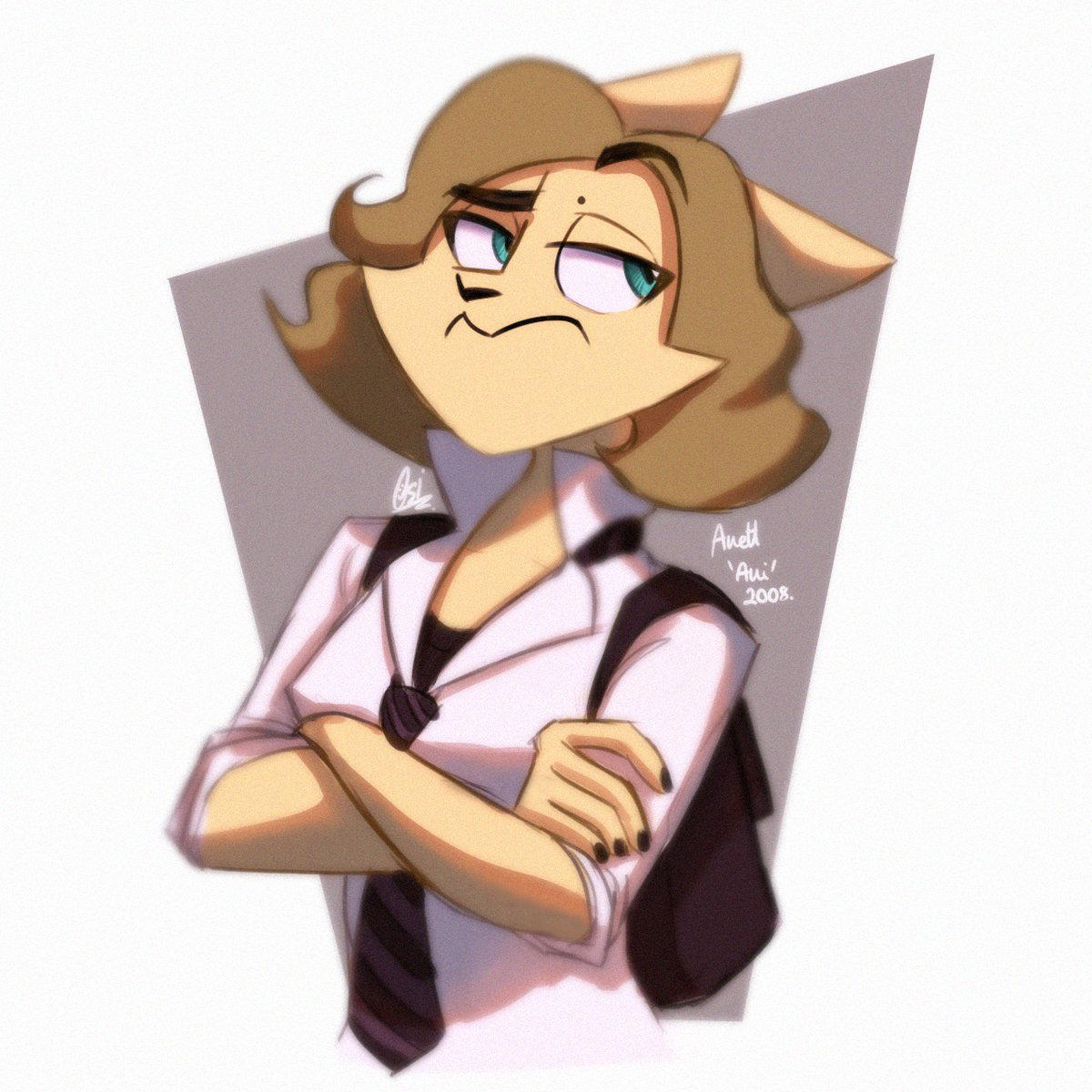 Character Design - High-school Netty by ScribbleNetty