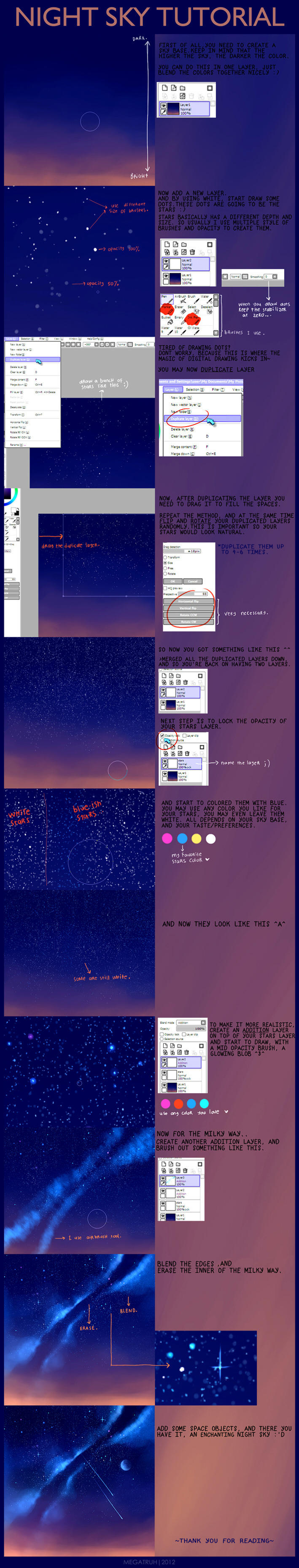 night sky tutorial . by megatruh