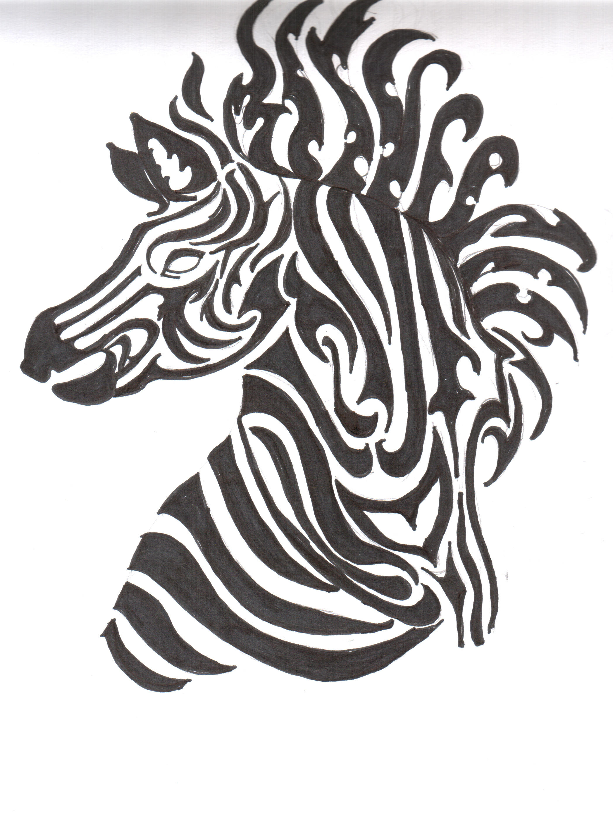 tribal zebra tattoo tribal zebra tattoo