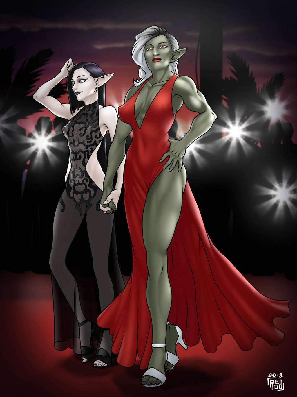 Orc and Elf Handholding by Reabault