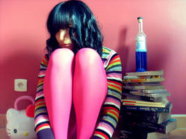 Brown Hair and Pink Tights by Patfoodya