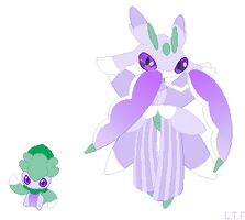 Random Designs: Amethyst Fomantis + Lurantis by Luna-The-Fennec