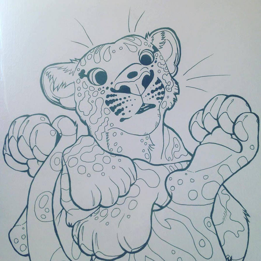 Pineapple Upsidedown Cat Inks for Colouring Book! by CharReed