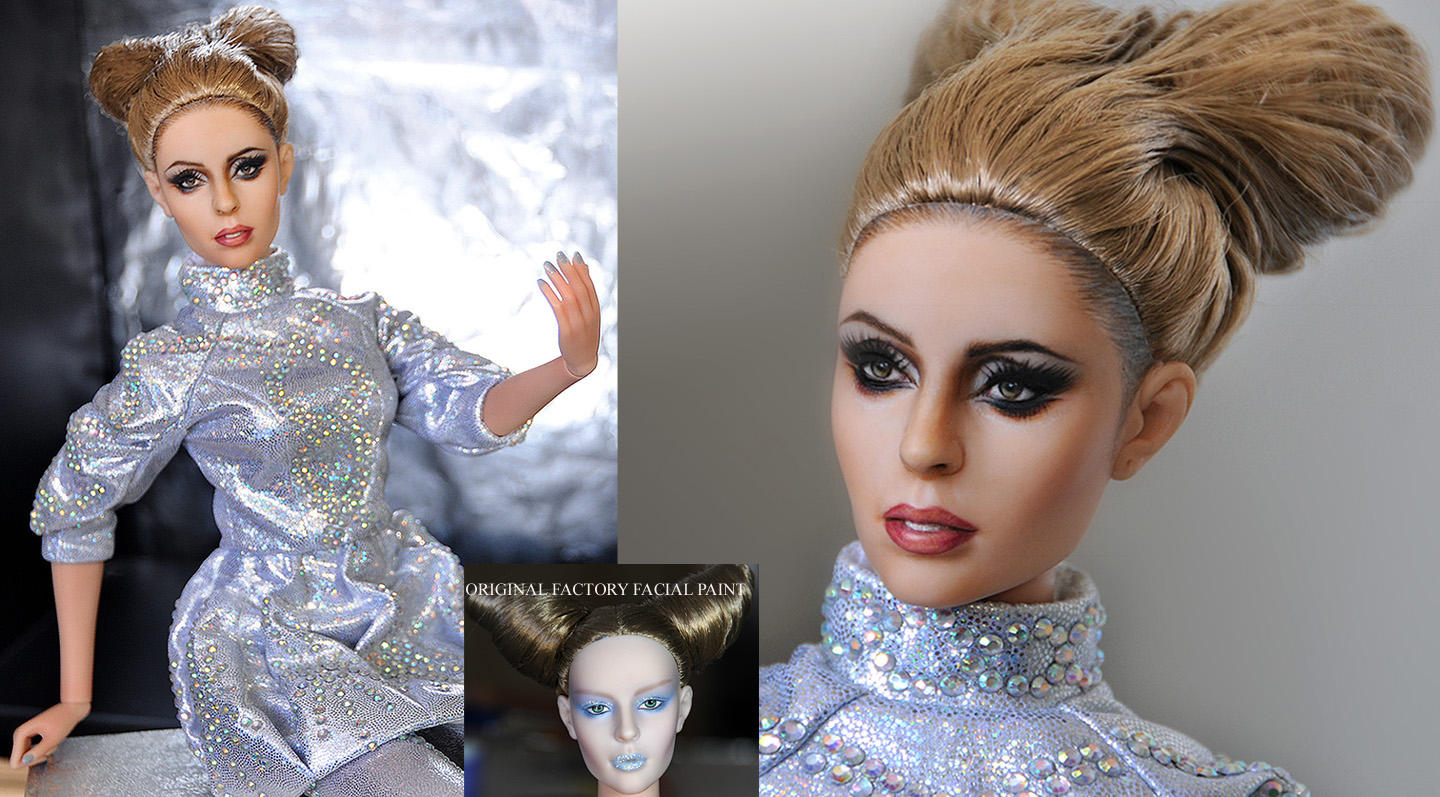 Lady Gaga custom doll art by noeling