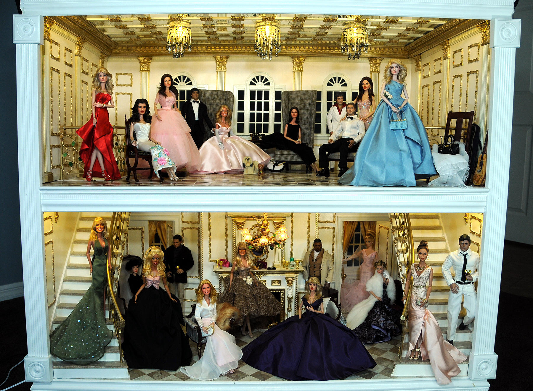 Repainted Celebrity dolls Hollywood Mansion Party by noeling