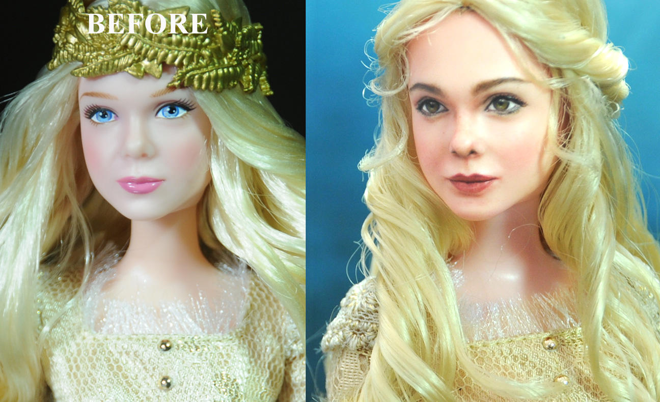 Elle Fanning as Maleficent Aurora doll - Noel Cruz by noeling