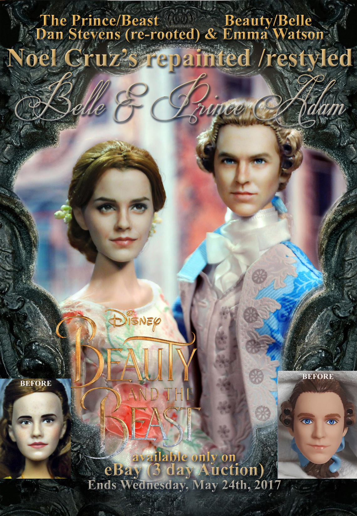 Doll Repaint Beauty and Beast Belle n Prince Adam by noeling