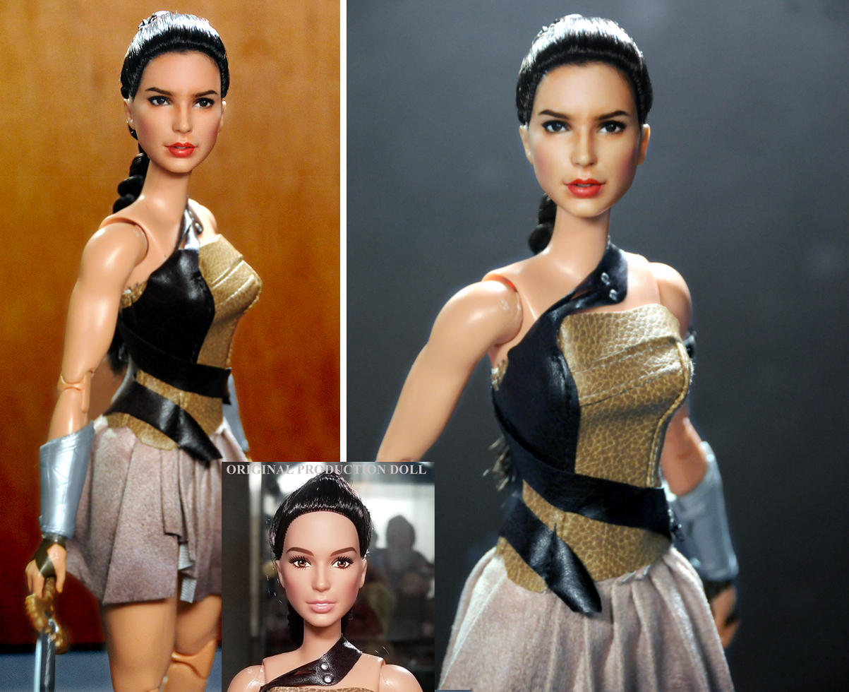 Doll Repaint Gal Gadot Wonder Woman Diana Prince by noeling