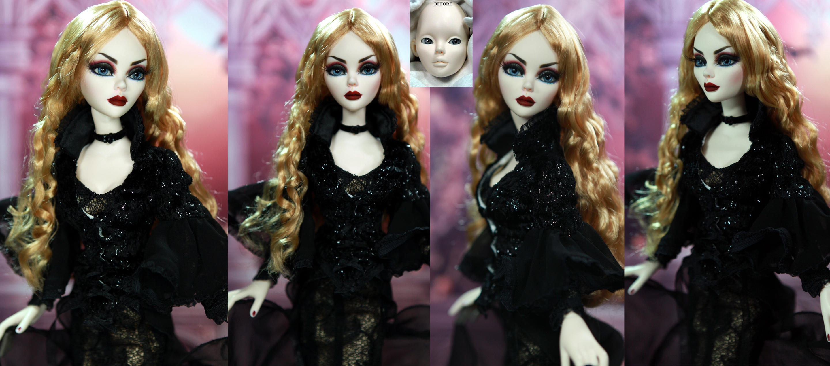 Evangeline Ghastly gothic - resin doll repaint by noeling