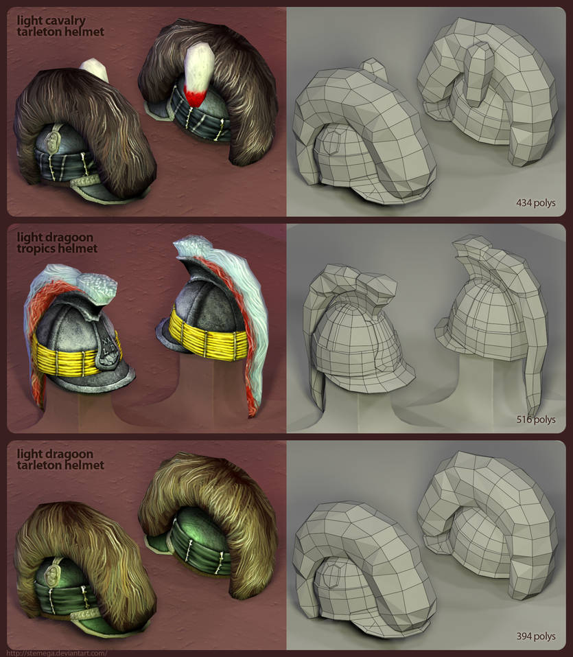 British helmets: Render + mesh by SteMega
