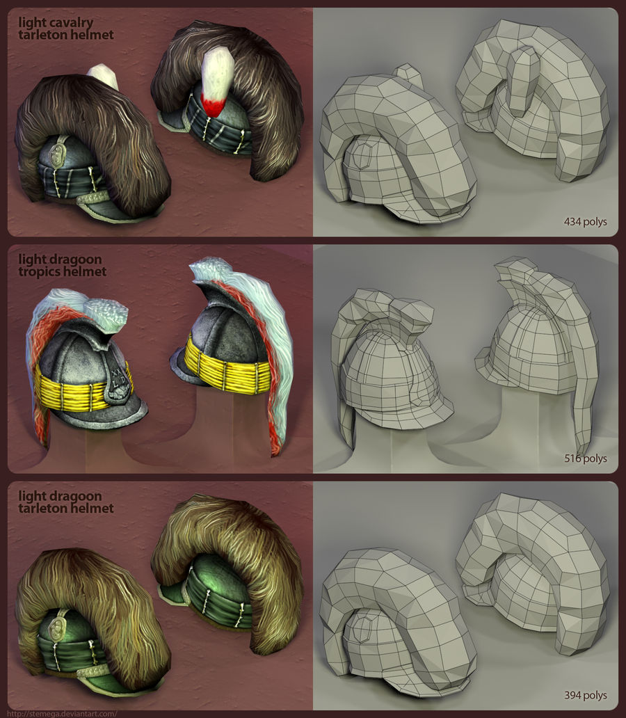 British helmets: Render + mesh by SteMega