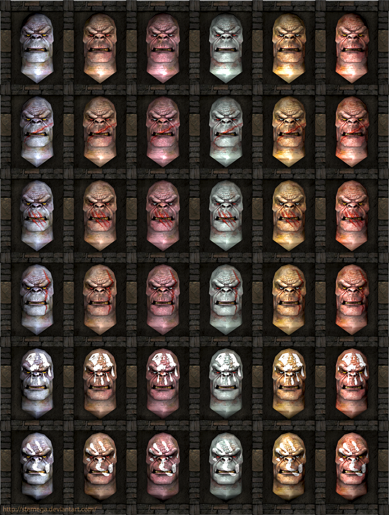 Uruk-hai heads: Head textures variations. by SteMega